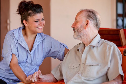 Elderly man in assisted care facility small