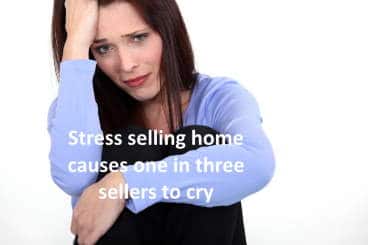 Woman Crying from stress selling home